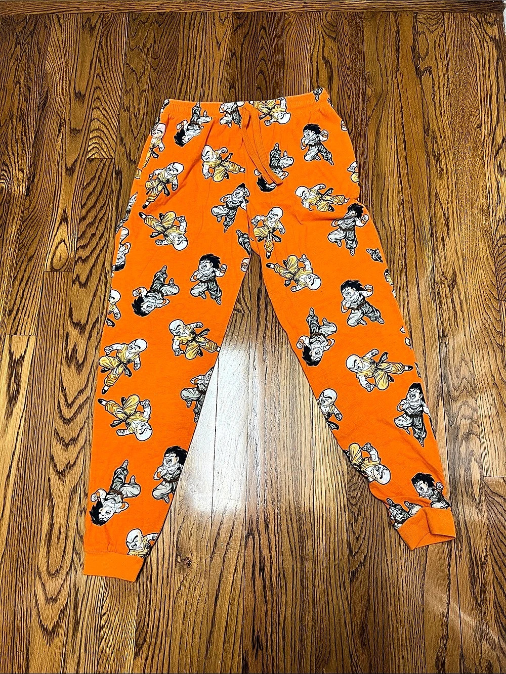 Dragon ball Z Print Jogger Pants in Orange Size Small
